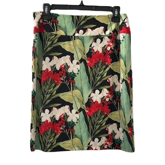 Boston Proper Floral Faux Wrap Skirt - Picture 2 of 7